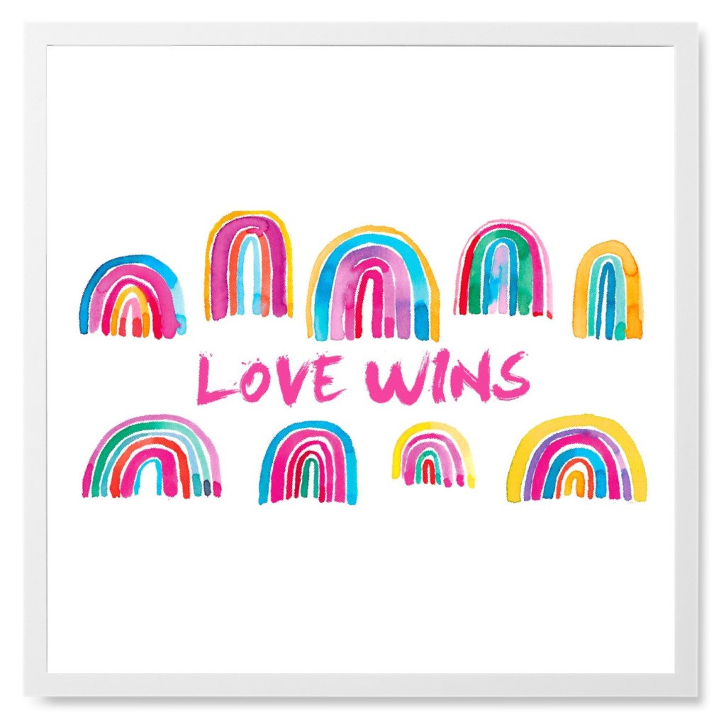 Love Wins Rainbows - Multi Photo Tile, White, Framed, 8x8, Multicolor