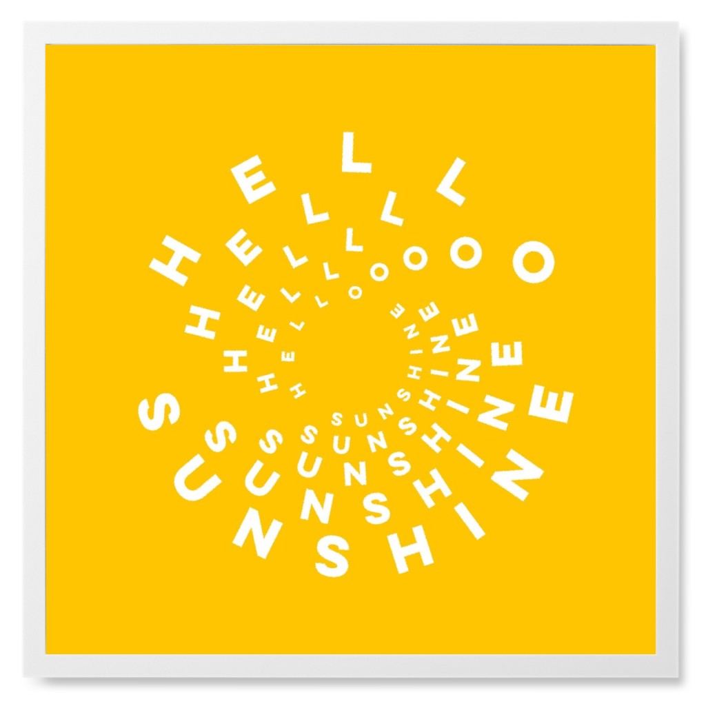 Hellow Sunshine Vibes - Yellow Photo Tile, White, Framed, 8x8, Yellow, Classic Yellow