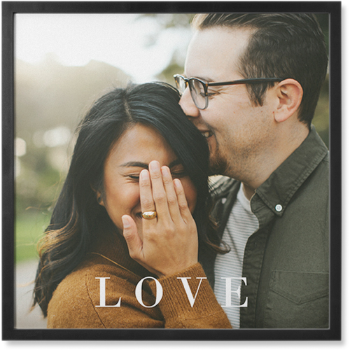 Absolute Love Photo Tile, Black, Framed, 8x8, White