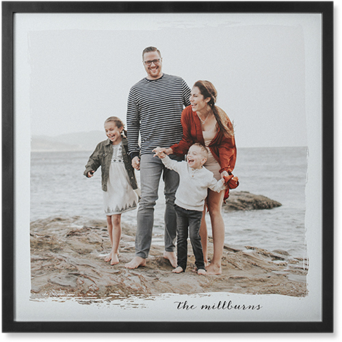 Airy Border Photo Tile, Black, Framed, 8x8, Gray