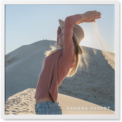 Wanderings Photo Tile, White, Framed, 8x8, White, white