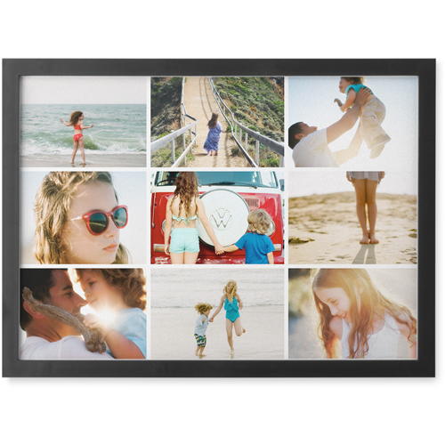 Nine Squared Photo Tile, Black, Framed, 5x7, Multicolor