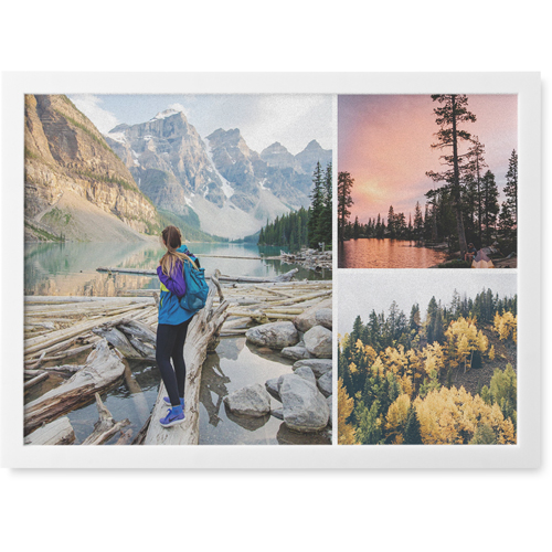 Three Piece Photo Tile, White, Framed, 5x7, Multicolor