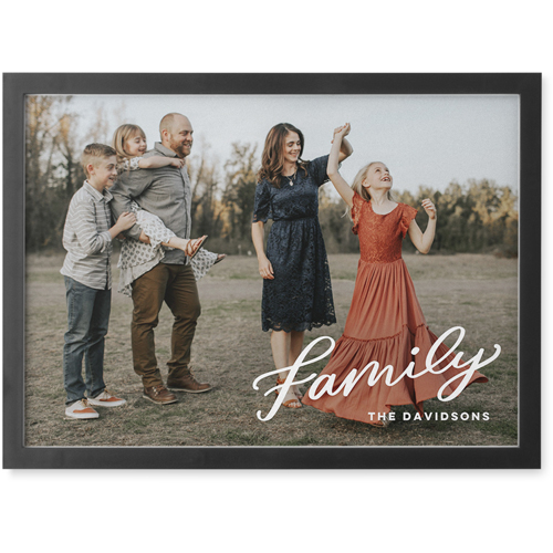 Family Letters Photo Tile, Black, Framed, 5x7, White, white