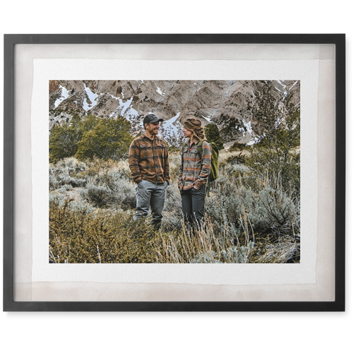 Washed Border Photo Tile, Black, Framed, 8x10, Gray, gray