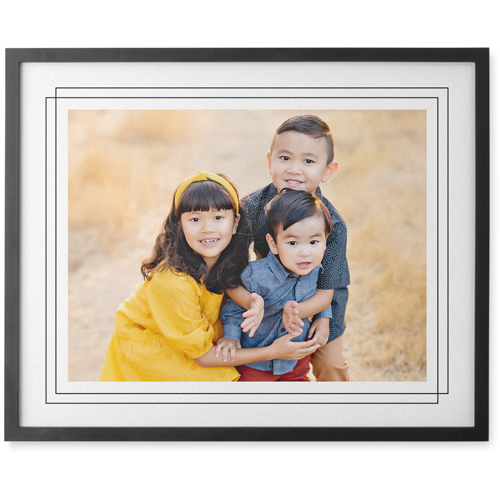 Forever Framed Border Photo Tile, Black, Framed, 8x10, White, white