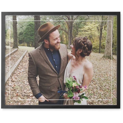 Floating Frame Photo Tile, Black, Framed, 8x10, White