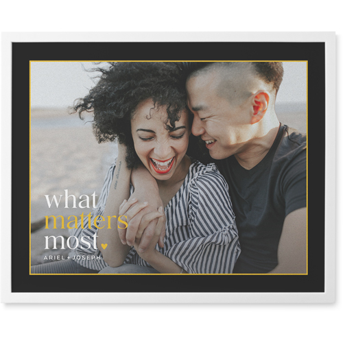 What Matters Most Photo Tile, White, Framed, 8x10, Black