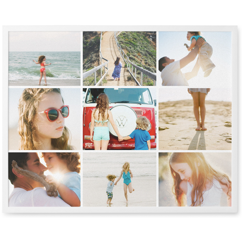Nine Squared Photo Tile, White, Framed, 11x14, Multicolor, multi