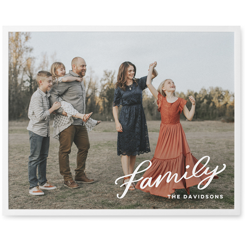 Family Letters Photo Tile, White, Framed, 11x14, White, white