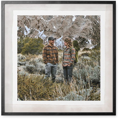Washed Border Photo Tile, Black, Framed, 12x12, Gray