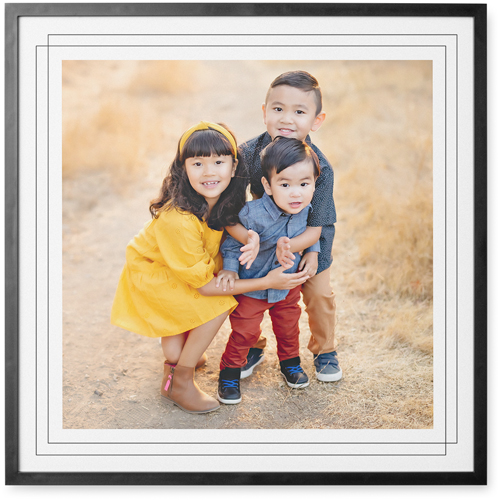 Forever Framed Border Photo Tile, Black, Framed, 12x12, White, white