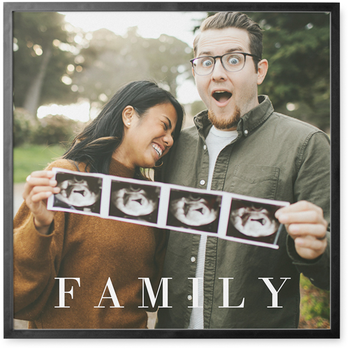 Absolute Family Photo Tile, Black, Framed, 12x12, White, white