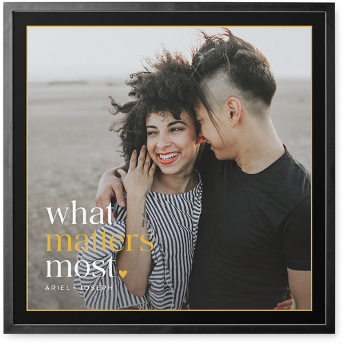 What Matters Most Photo Tile, Black, Framed, 12x12, Black, black