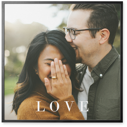 Absolute Love Photo Tile, Black, Framed, 16x16, White