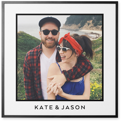 Framed Memento Photo Tile, Black, Framed, 16x16, White