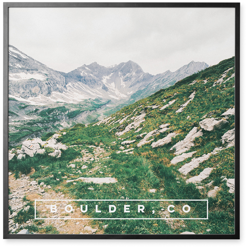 On the Go Photo Tile, Black, Framed, 16x16, White, white