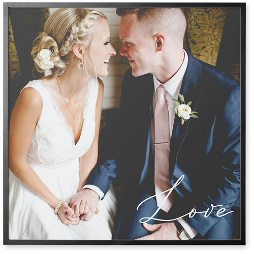 Pure Love Photo Tile, Black, Framed, 16x16, White, white