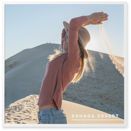 Wanderings Photo Tile, White, Framed, 16x16, White, white