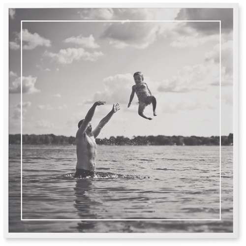 Frame Afloat Photo Tile, White, Framed, 16x16, White, white