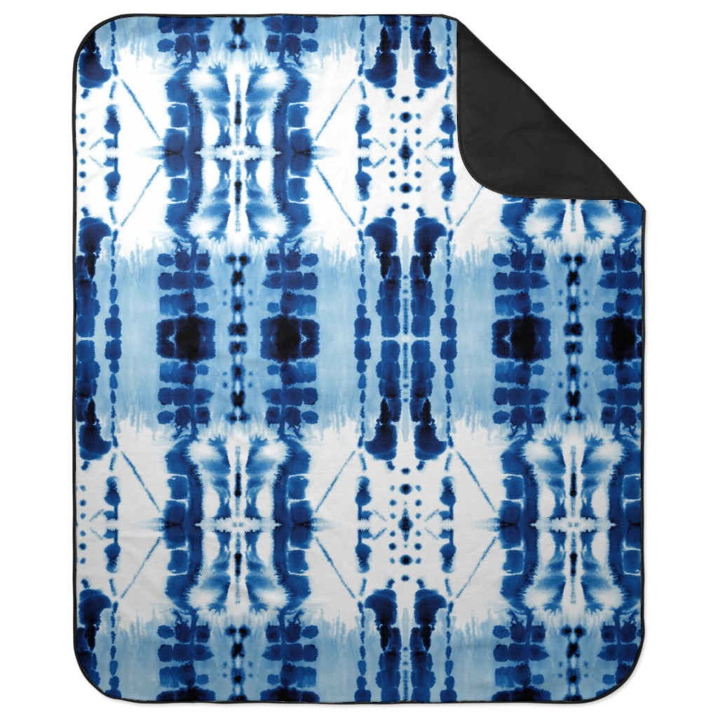 Paradigm Watercolor Tie-Dye - Blue Picnic Blanket, Blue, True Blue