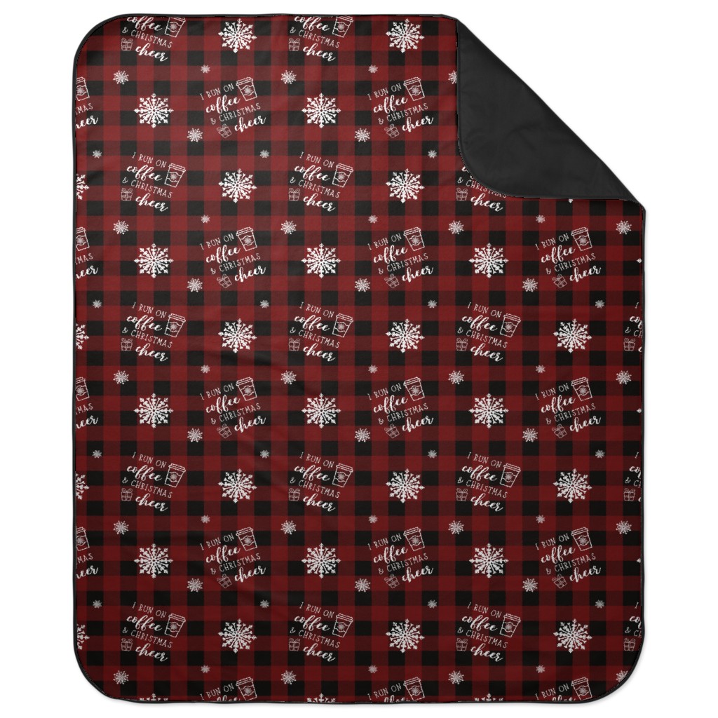 Coffee and Christmas Cheer Picnic Blanket, Red