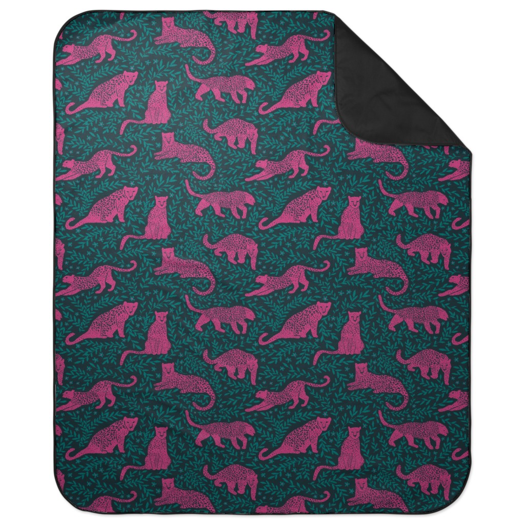Jungle Cat Picnic Blanket, Pink