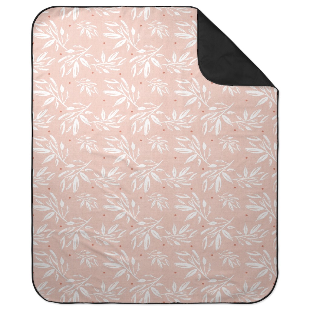 Zen Botanical Leaves - Blush Pink Picnic Blanket, Pink
