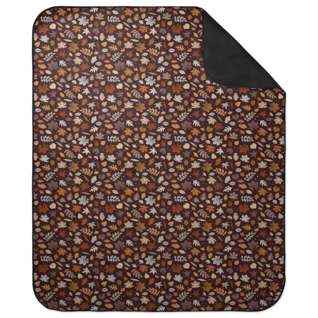 Fall Time Leaves - Brown Picnic Blanket, Brown, Brown