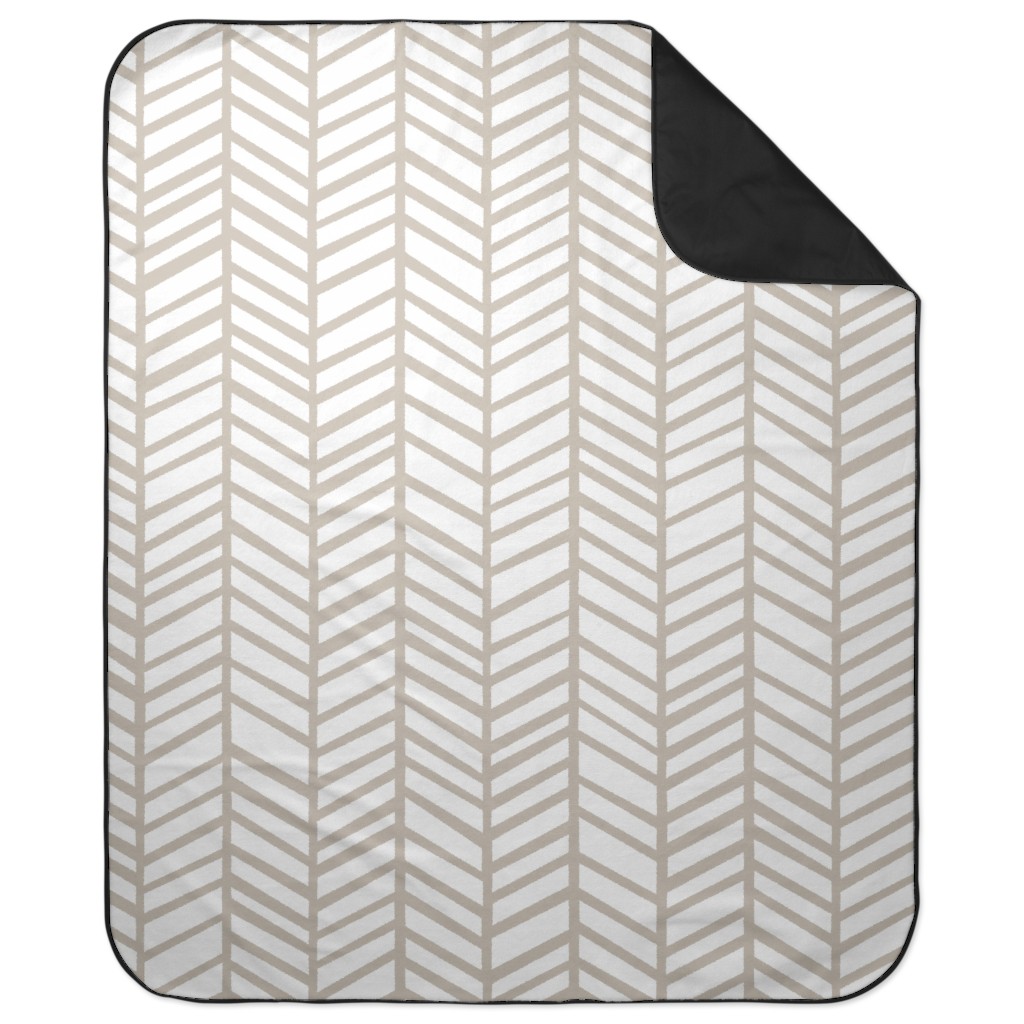 Herringbone Tender Shoots Picnic Blanket, Beige