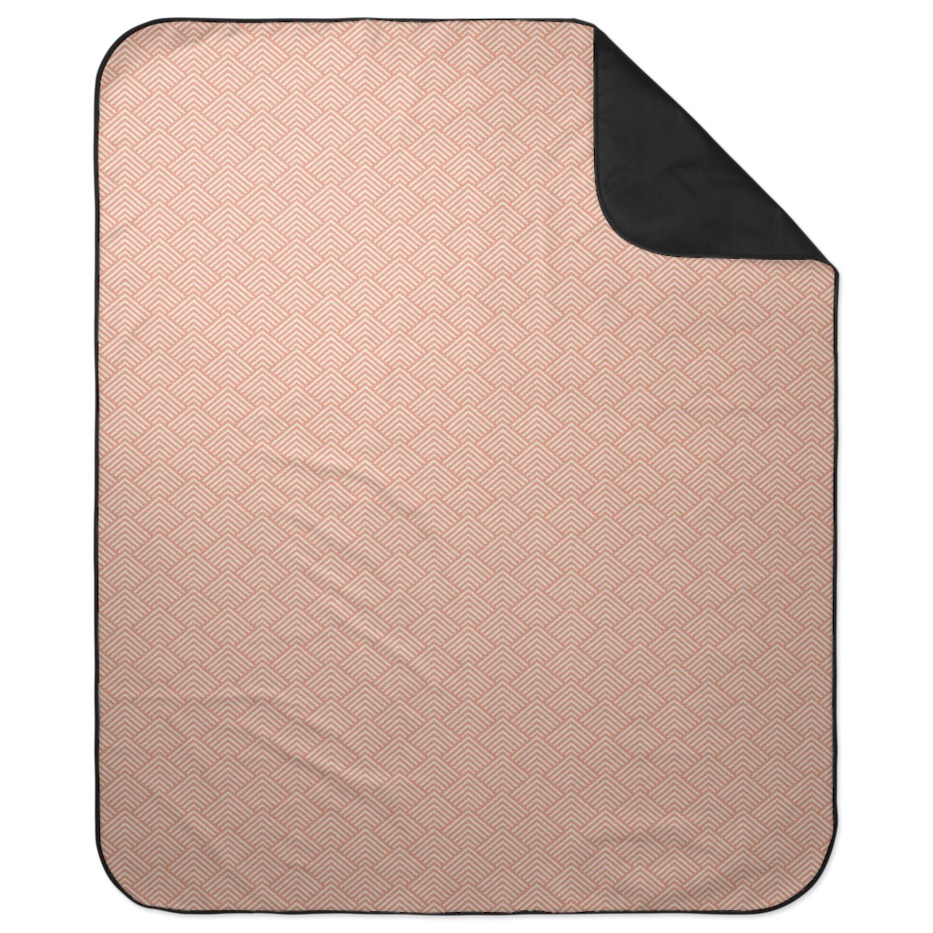 Mod Triangles - Blush Picnic Blanket, Pink
