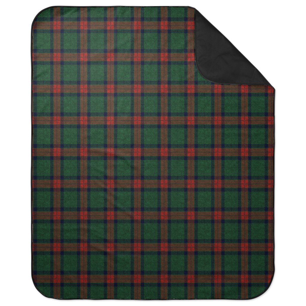 Holiday Tartan Picnic Blanket, Green