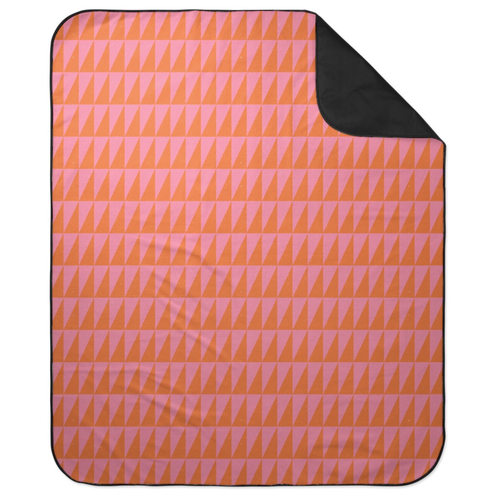 Dual Traingles - Pink Picnic Blanket, Pink