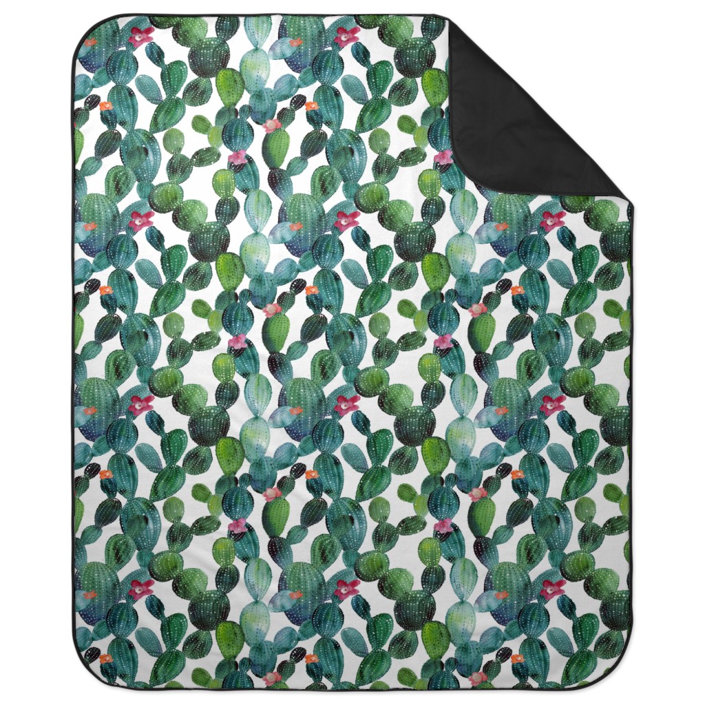 Cactuses - Green Picnic Blanket, Green