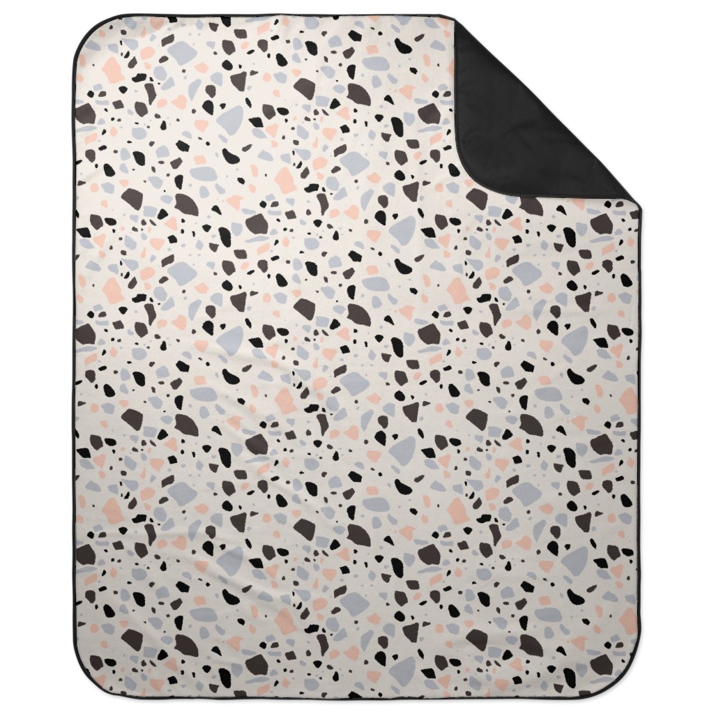 Terrazzo - Coral and Lilac Picnic Blanket, Multicolor