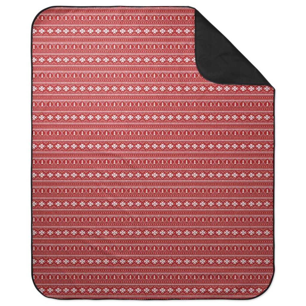 Nordic Sweater - Red Picnic Blanket, Red