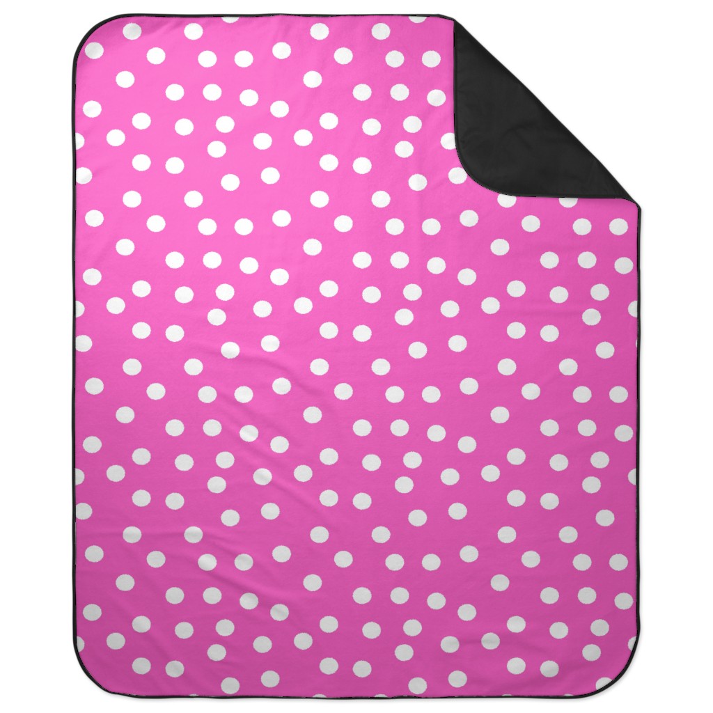 Polka Dot Scatter - Pink Picnic Blanket, Pink
