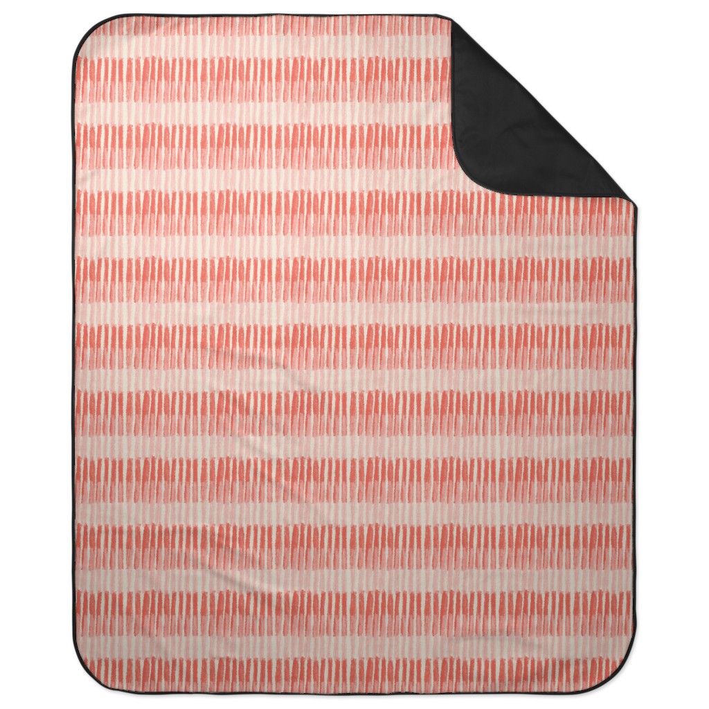 Strips - Coral Picnic Blanket, Pink