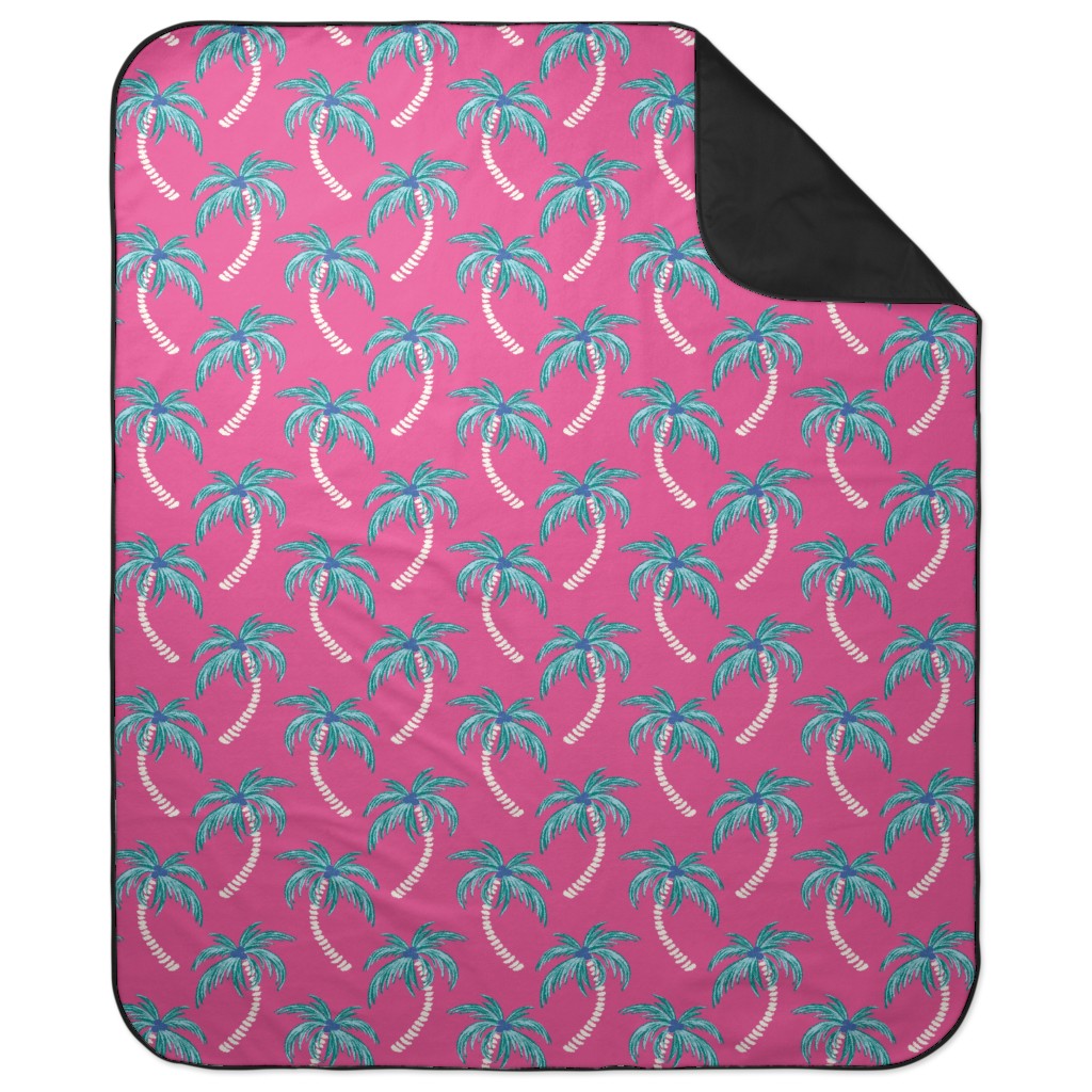 Tropical Palms Picnic Blanket, Pink