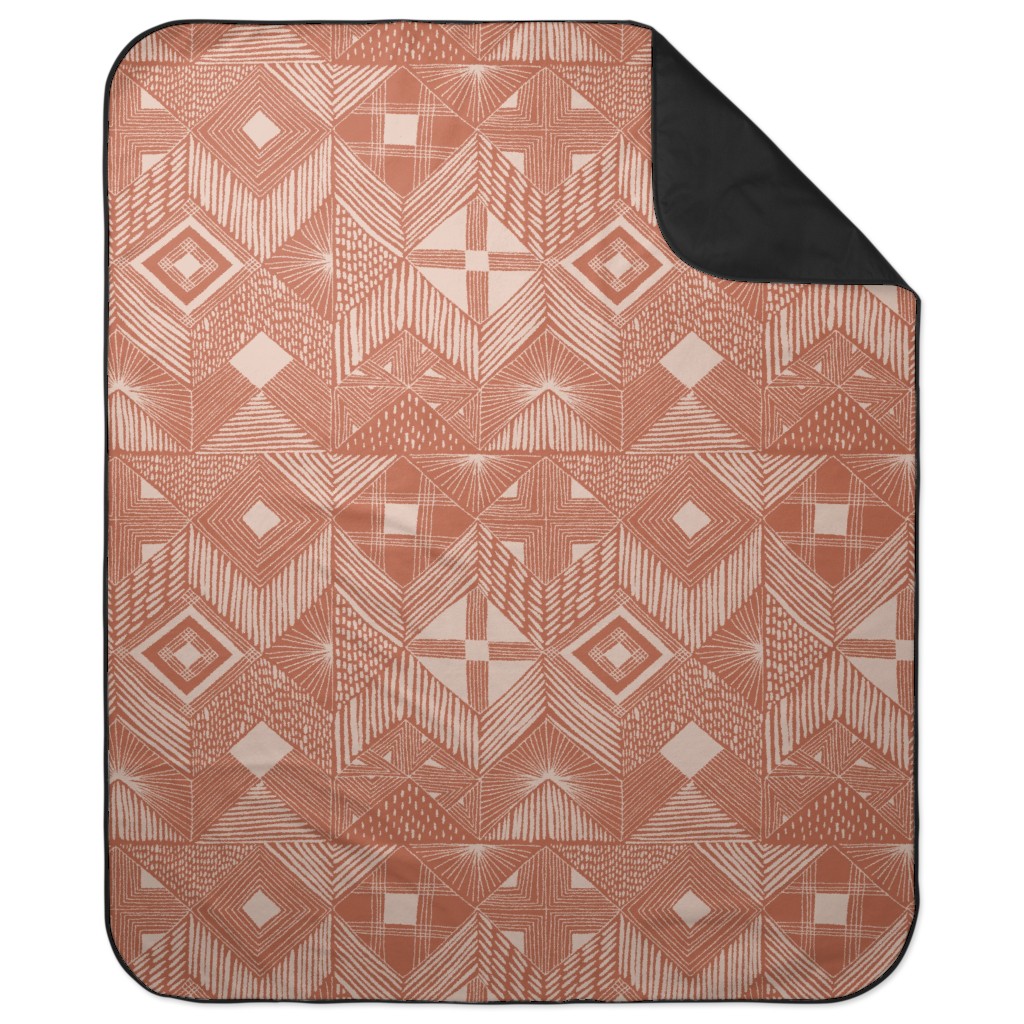 Neutral Retreat - Terracotta Picnic Blanket, Pink, Bright Pink
