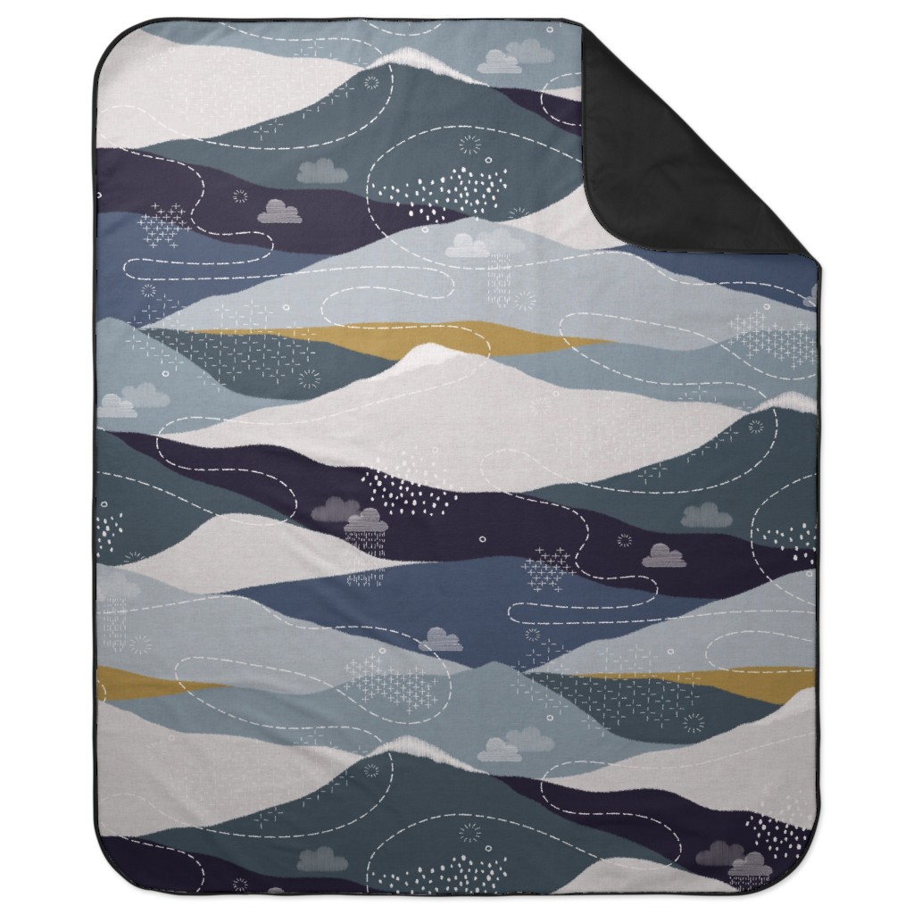 Ever Blue Mountains - Blue Picnic Blanket, Blue, True Blue
