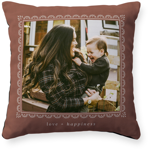 Boho Border Pillow, Woven, Black, 16x16, Single Sided, Brown, sap