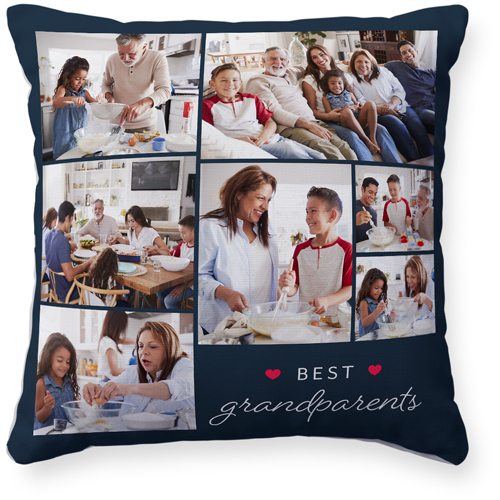 Best Grandparent Memories Pillow, Woven, White, 16x16, Double Sided, Black