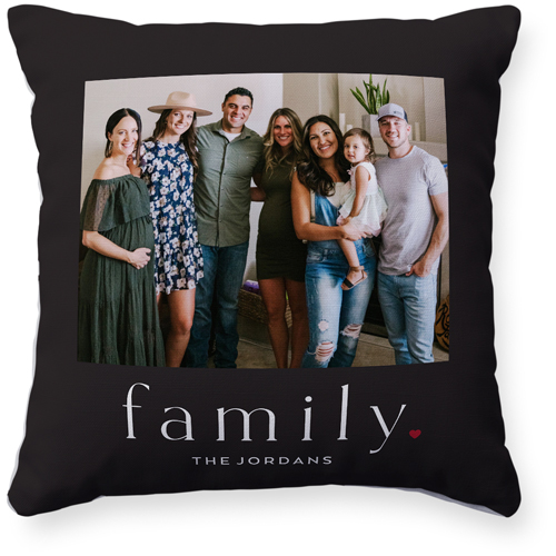Modern Serif Family Pillow, Woven, White, 16x16, Double Sided, Gray, charcoal