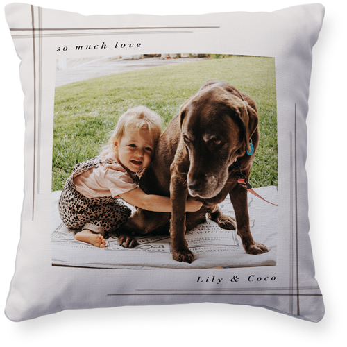 Organic Corners Pillow, Woven, White, 16x16, Double Sided, Beige, pebble