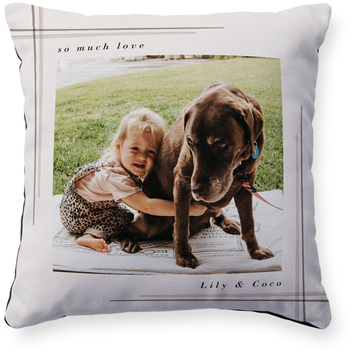 Organic Corners Pillow, Woven, Black, 16x16, Single Sided, Beige, pebble