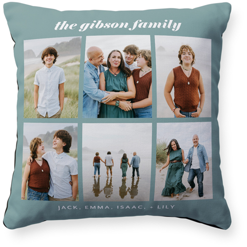 Gallery Grid Of Six Pillow, Woven, Black, 16x16, Single Sided, Multicolor, multi