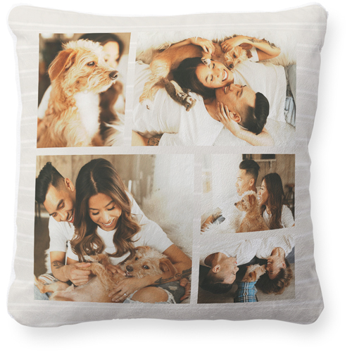 Gallery Of Five Montage Pillow, Plush, White, 16x16, Single Sided, Multicolor