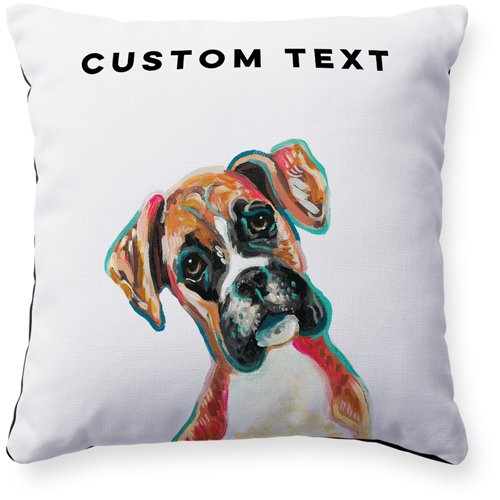 Boxer Custom Text Pillow, Woven, Black, 16x16, Single Sided, Multicolor