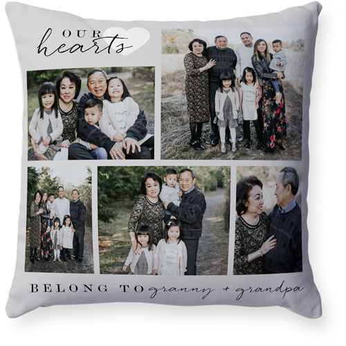 Belong To Heart Pillow, Woven, Beige, 18x18, Single Sided, Gray